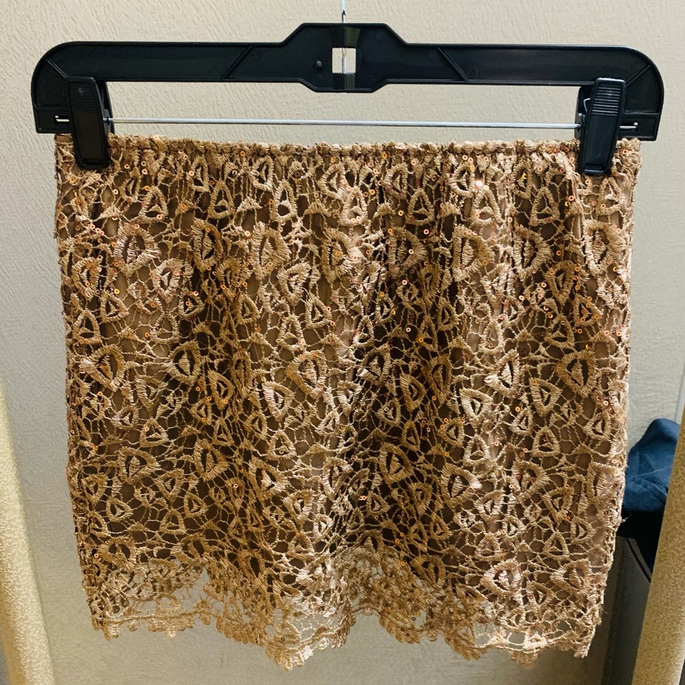 Coveted Clothing Gold Sequin Skirt